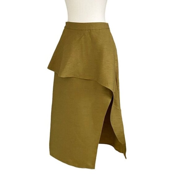 NWT PS THE LABEL NOBODY ELSE SKIRT OLIVE LAYERED MAXI SKIRT - S - Picture 2 of 8